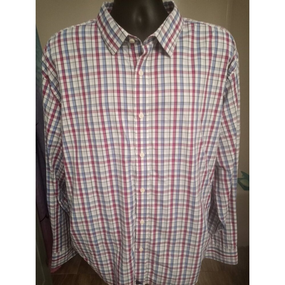 UNTUCKit Shirt Mens XXXLC 3XL Purple Blue Pin Oak Stretch Nylon Lightweight